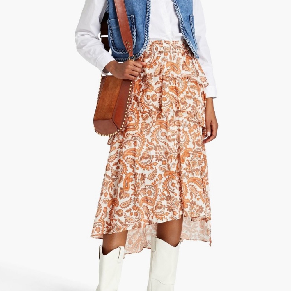 Orange Paisley Women's Skirt